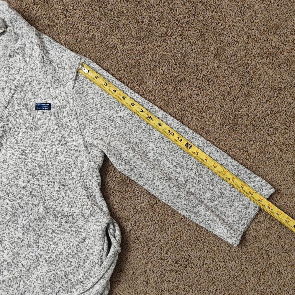 LL Bean Womens Gray Marled Sweater Fleece Robe 507457 Small Regular Tie Waist - Picture 13 of 15